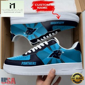 Custom Name NFL Carolina Panthers Custom Air Force 1 Shoes For Fans