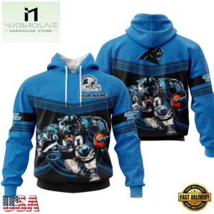 Custom Name NFL Carolina Panthers Mascot All Over Print Hoodie Shirt