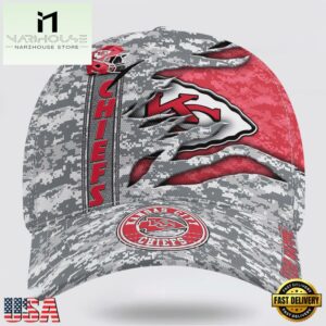 Custom Name NFL Chiefs Camo US Classic Baseball Cap