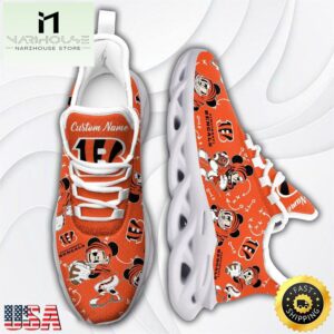 Custom Name NFL Cincinnati Bengals Mickey Mouse Max Soul Shoes