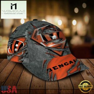 Custom Name NFL Cincinnati Bengals Superman All Over Print 3D Classic Cap