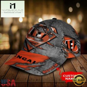Custom Name NFL Cincinnati Bengals Superman All Over Print 3D Classic Cap