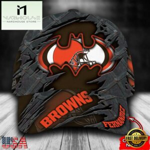 Custom Name NFL Cleveland Browns Batman Logo All Over Print 3D Classic Cap