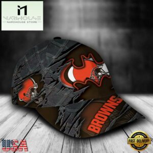 Custom Name NFL Cleveland Browns Batman Logo All Over Print 3D Classic Cap