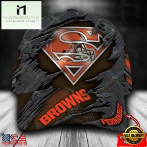 Custom Name NFL Cleveland Browns Superman All Over Print 3D Classic Cap