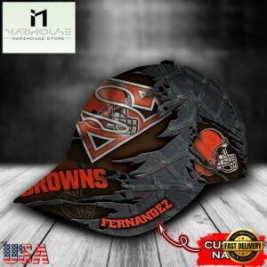 Custom Name NFL Cleveland Browns Superman All Over Print 3D Classic Cap