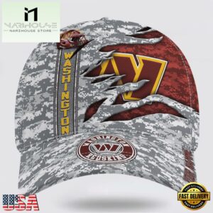 Custom Name NFL Commanders Camo US Classic Baseball Cap