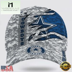 Custom Name NFL Cowboys Camo US Classic Baseball Cap