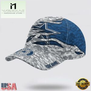 Custom Name NFL Cowboys Camo US Classic Baseball Cap