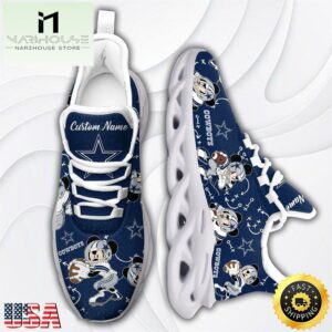 Custom Name NFL Dallas Cowboys Mickey Mouse Max Soul Shoes
