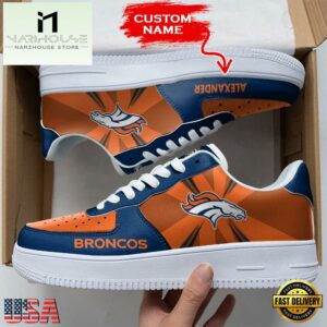 Custom Name NFL Denver Broncos Custom Air Force 1 Shoes For Fans