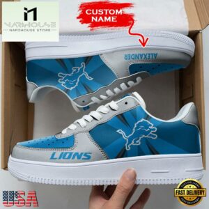 Custom Name NFL Detroit Lions Custom Air Force 1 Shoes For Fans