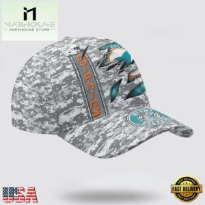 Custom Name NFL Dolphins Camo US Classic Baseball Cap
