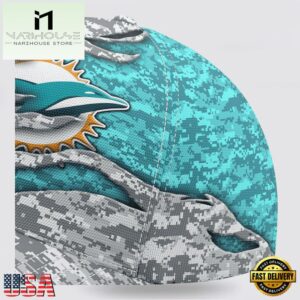 Custom Name NFL Dolphins Camo US Classic Baseball Cap