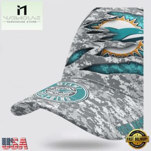 Custom Name NFL Dolphins Camo US Classic Baseball Cap