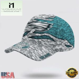 Custom Name NFL Eagles Camo US Classic Baseball Cap