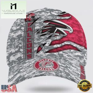Custom Name NFL Falcons Camo US Classic Baseball Cap
