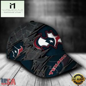 Custom Name NFL Houston Texans Batman Logo All Over Print - Navy 3D Classic Cap
