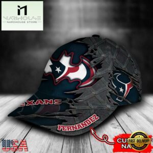Custom Name NFL Houston Texans Batman Logo All Over Print - Navy 3D Classic Cap