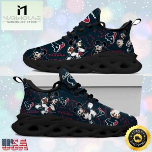 Custom Name NFL Houston Texans Mickey Mouse Max Soul Shoes