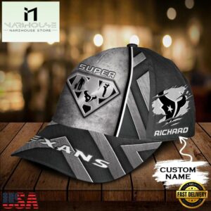 Custom Name NFL Houston Texans Superman Dad All Over Print 3D Classic Cap