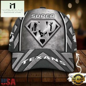 Custom Name NFL Houston Texans Superman Dad All Over Print 3D Classic Cap