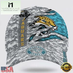 Custom Name NFL Jaguars Camo US Classic Baseball Cap