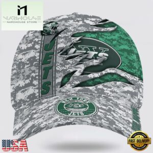 Custom Name NFL Jets Camo US Classic Baseball Cap