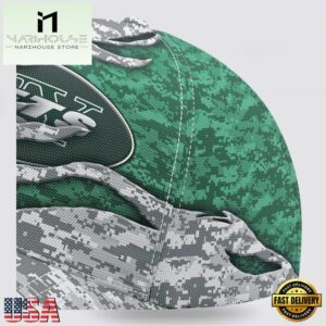 Custom Name NFL Jets Camo US Classic Baseball Cap