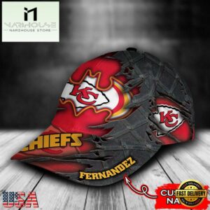 Custom Name NFL Kansas City Chiefs Batman Logo All Over Print - Red 3D Classic Cap