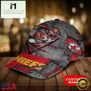 Custom Name NFL Kansas City Chiefs Superman All Over Print 3D Classic Cap