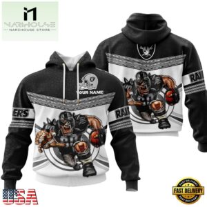 Custom Name NFL Las Vegas Raiders Mascot All Over Print Hoodie Shirt