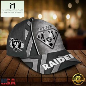 Custom Name NFL Las Vegas Raiders Superman Dad All Over Print 3D Classic Cap