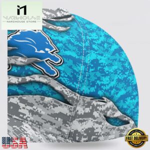 Custom Name NFL Lions Camo US Classic Baseball Cap