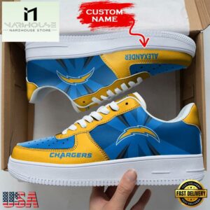 Custom Name NFL Los Angeles Chargers Custom Air Force 1 Shoes For Fans