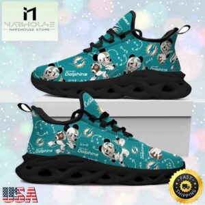 Custom Name NFL Miami Dolphins Mickey Mouse Max Soul Shoes