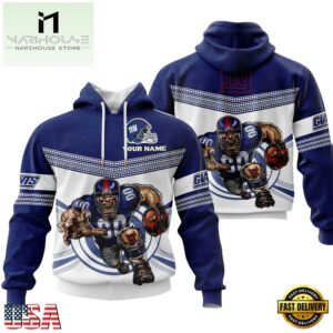 Custom Name NFL New York Giants Mascot All Over Print Hoodie Shirt