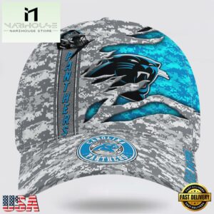 Custom Name NFL Panthers Camo US Classic Baseball Cap