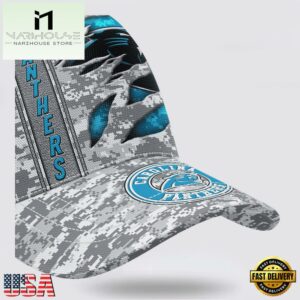 Custom Name NFL Panthers Camo US Classic Baseball Cap