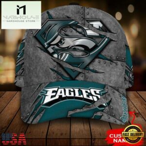 Custom Name NFL Philadelphia Eagles Superman All Over Print 3D Classic Cap