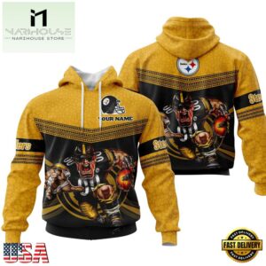 Custom Name NFL Pittsburgh Steelers Mascot All Over Print Hoodie Shirt