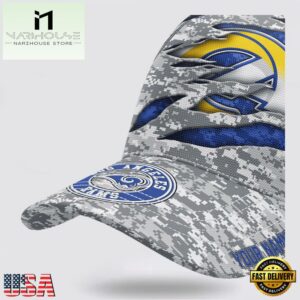Custom Name NFL Rams Camo US Classic Baseball Cap