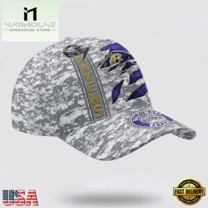 Custom Name NFL Ravens Camo US Classic Baseball Cap