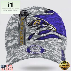 Custom Name NFL Ravens Camo US Classic Baseball Cap