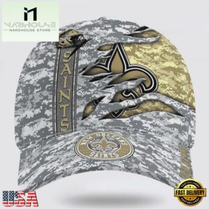Custom Name NFL Saints Camo US Classic Baseball Cap