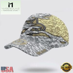 Custom Name NFL Saints Camo US Classic Baseball Cap