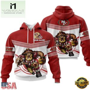 Custom Name NFL San Francisco 49ers Mascot All Over Print Hoodie Shirt