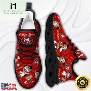 Custom Name NFL San Francisco 49ers Mickey Mouse Max Soul Shoes