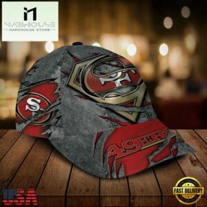 Custom Name NFL San Francisco 49ers Rivet Pattern All Over Print 3D Classic Cap
