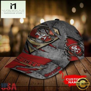 Custom Name NFL San Francisco 49ers Rivet Pattern All Over Print 3D Classic Cap